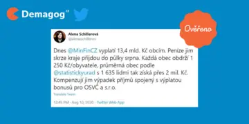 Ilustrační obrázek k Tweet - Alena Schillerová